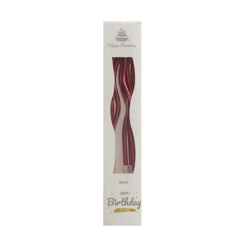Red Metallic Curly Candles