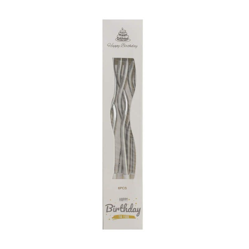 Silver Curly Candles