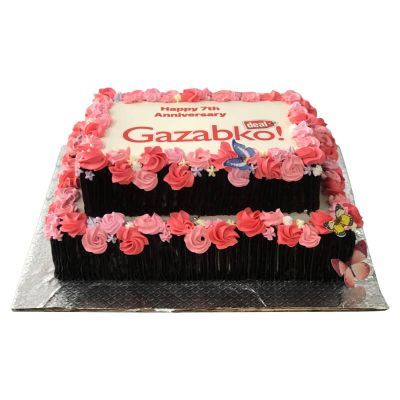 Variety of Corporate Cakes with different flavors and toppings.