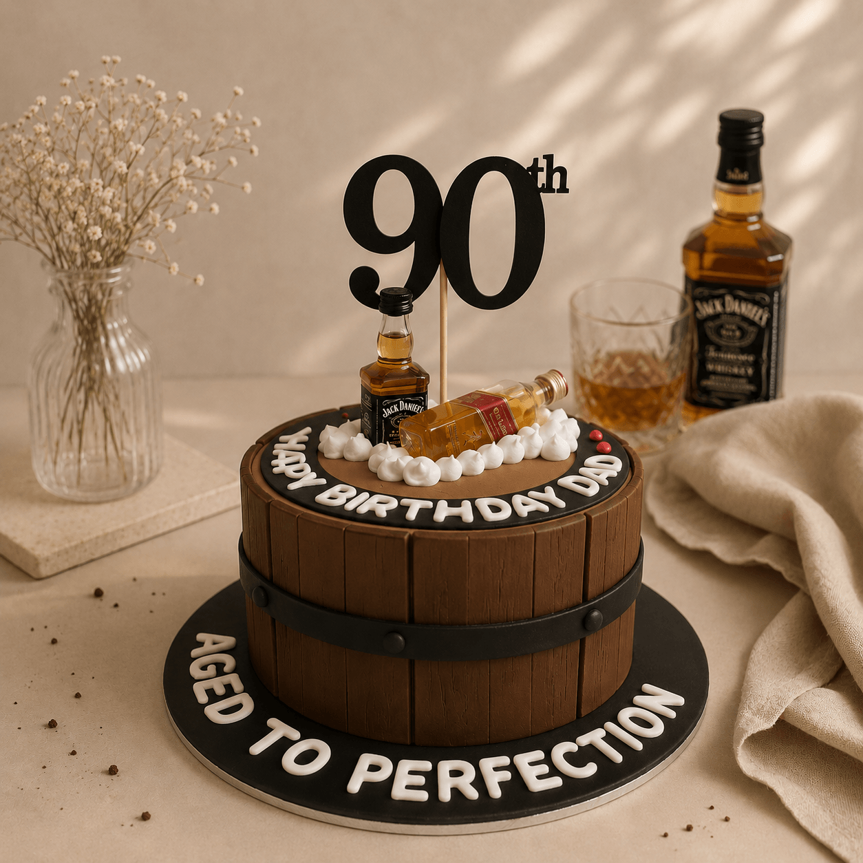 Aged to Perfection Themed Cake