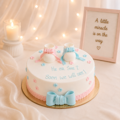 Baby Shower Cake with fondant boots