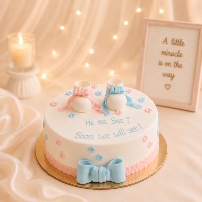 Baby Shower Cake with fondant boots