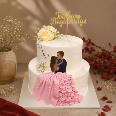 Blossoming Beginnings Wedding Cake