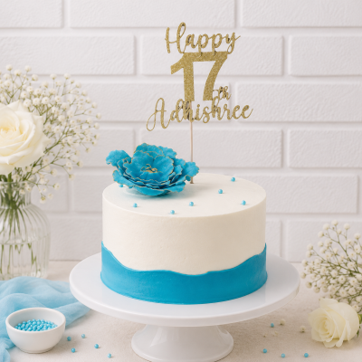 Blue Wrap Customized Cake