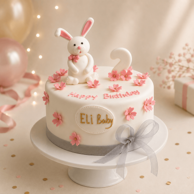 Bunny Themed Fondant Cake