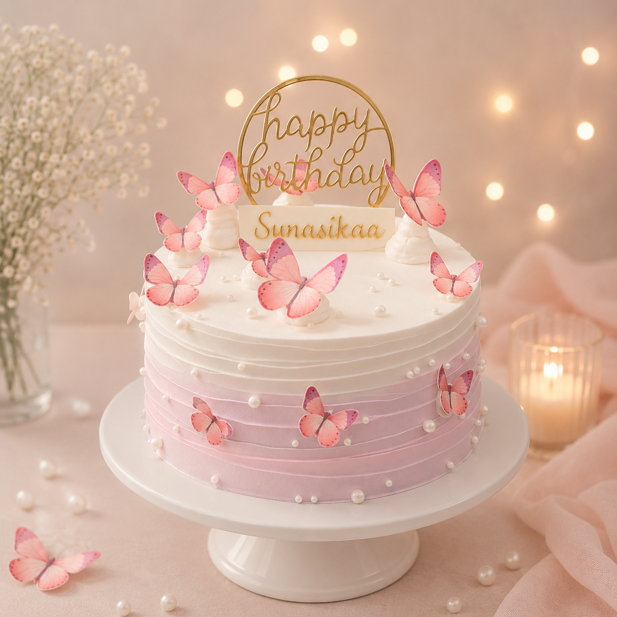 Beautiful Butterfly Theme Cake