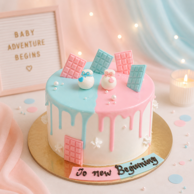 Chocolate Drip Baby Shower Cake