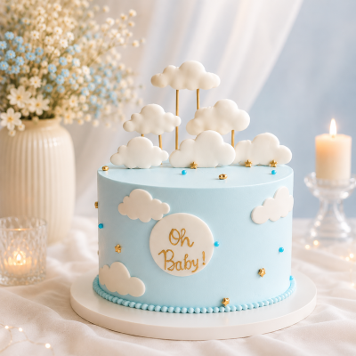 Cloud Nine Baby Shower Cake