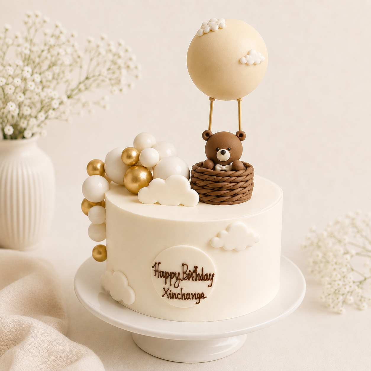 Dreamy Drift Teddy Balloon Cake