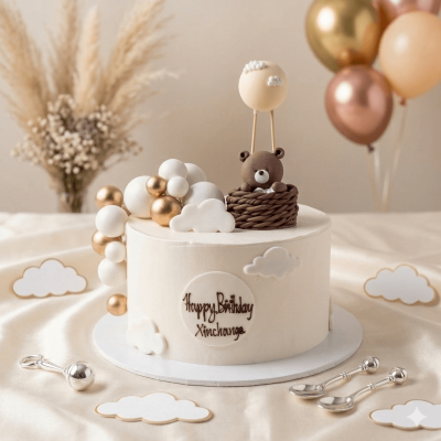 Dreamy Drift Teddy Balloon Cake
