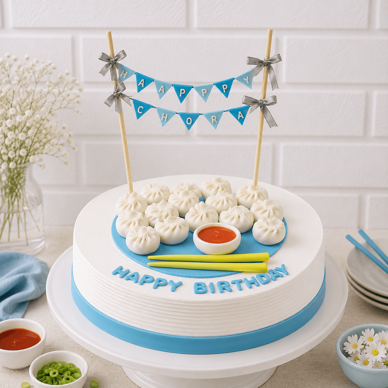 Dumpling Themed Customized Cake