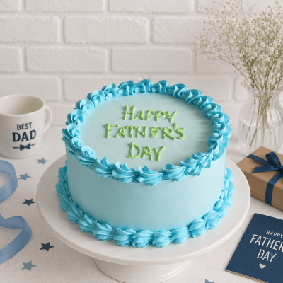 Fathers day Blue Theme Cake