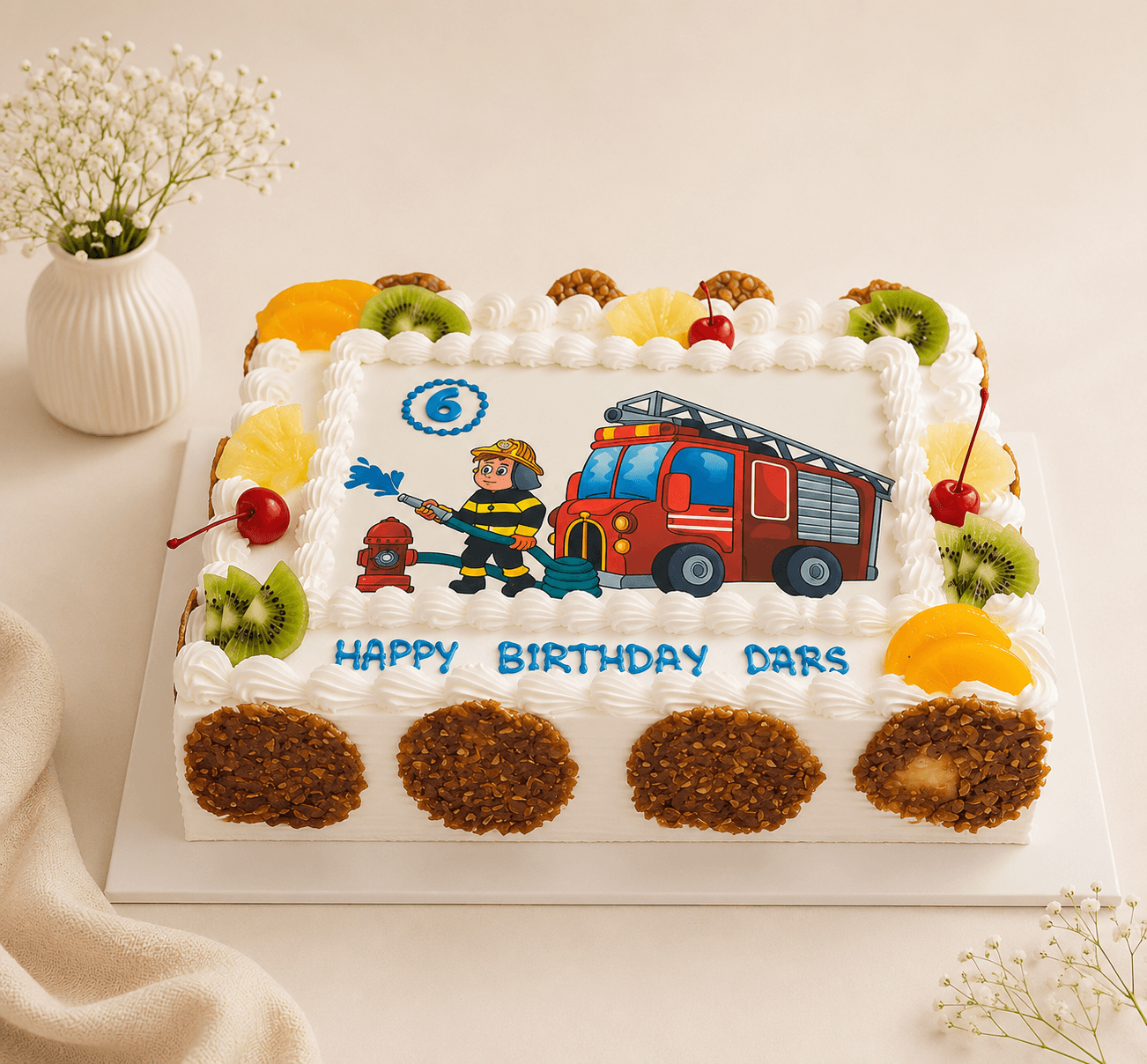 Fire Fighter Print Cake