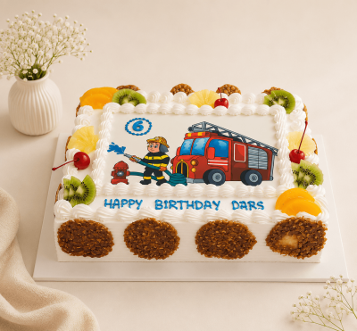 Fire Fighter Print Cake