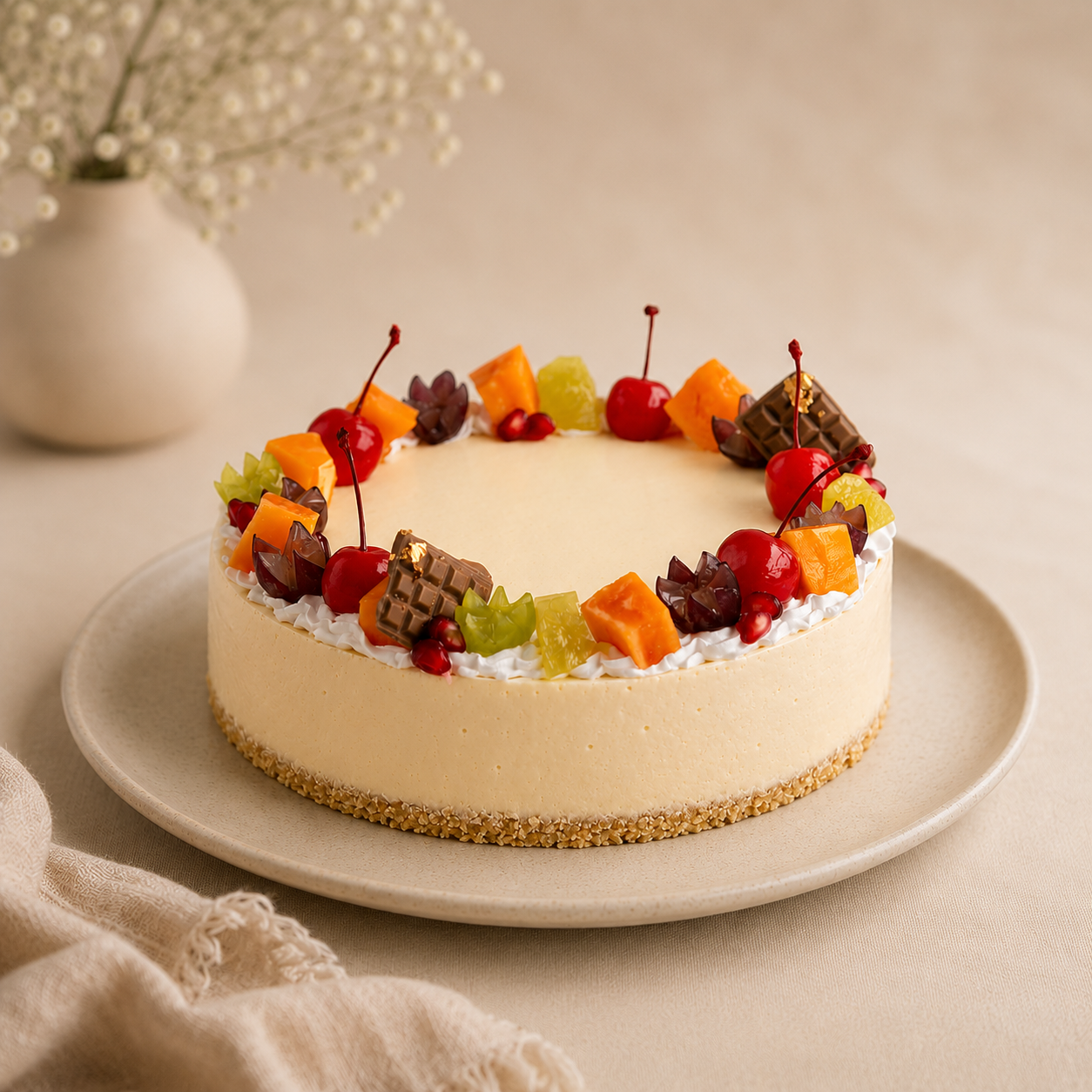 Fruit-Topped Classic Cheesecake – Perfect for Any Time