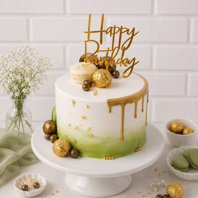 Gold Drip Customized Cake