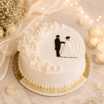 Ivory Romance Wedding Cake