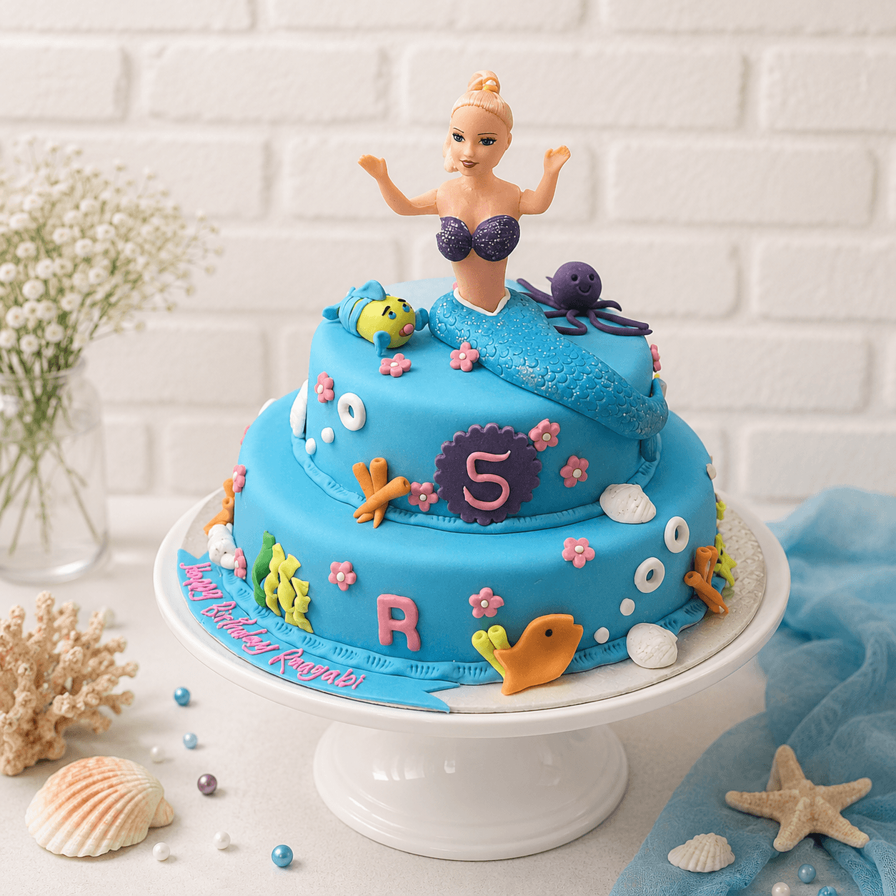 Mermaid Themed Fondant Cake