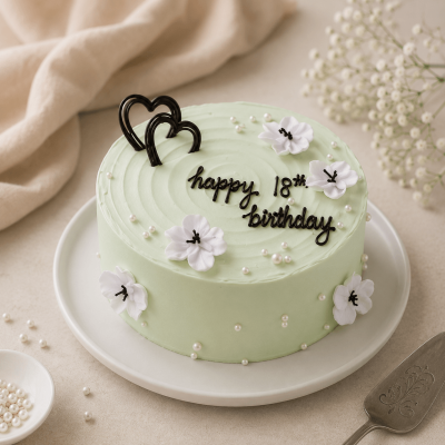Minimal Aesthetic Sage Green Mini Cake
