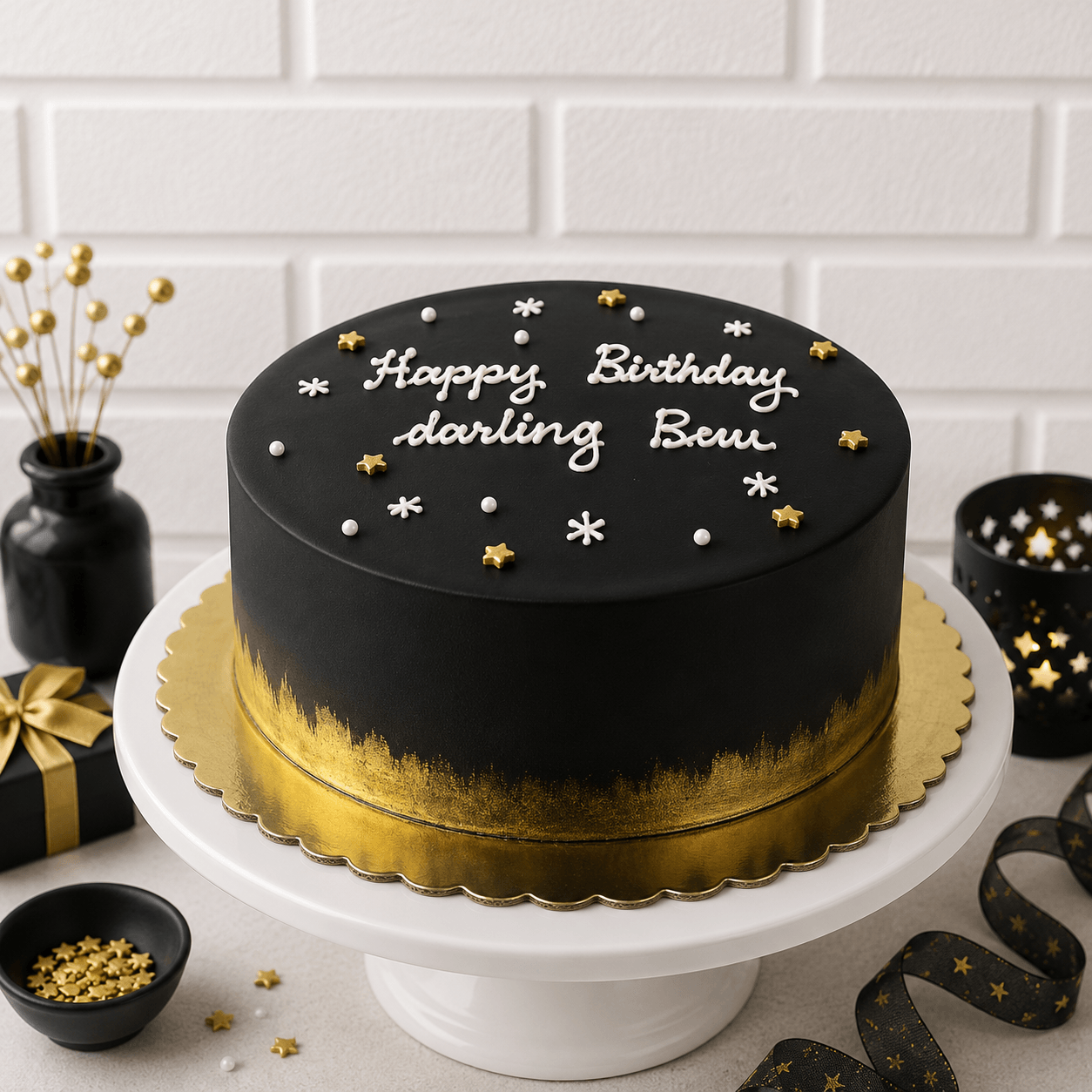 Minimal Customized Chocolate Cake
