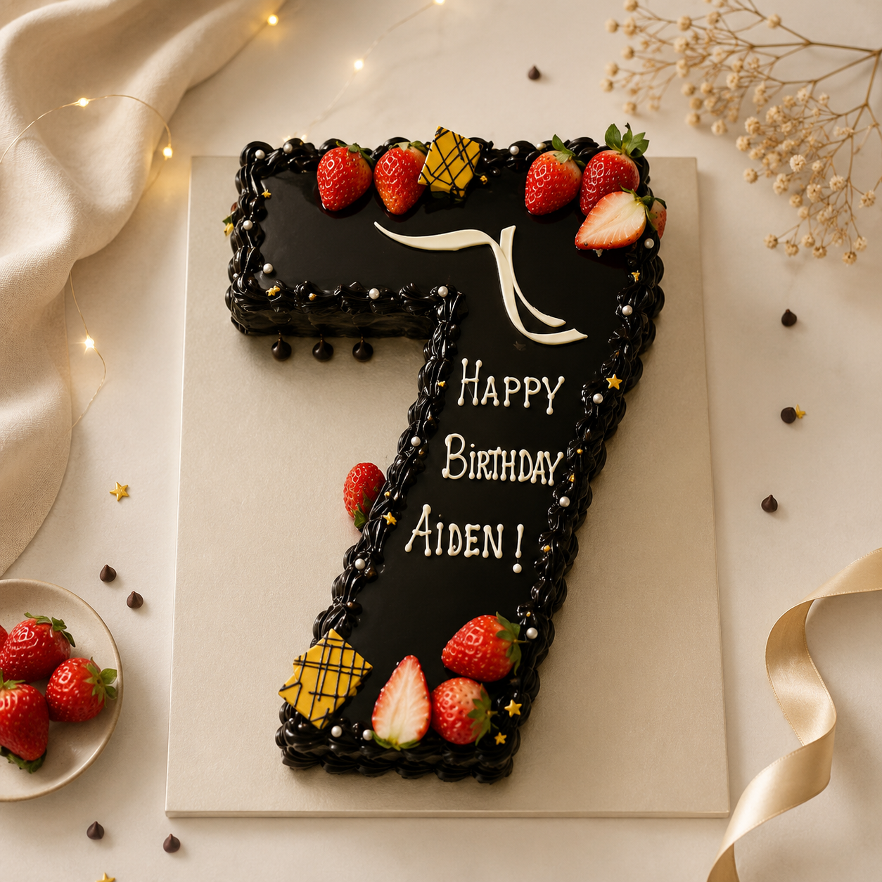 Number Seven Shape Cake