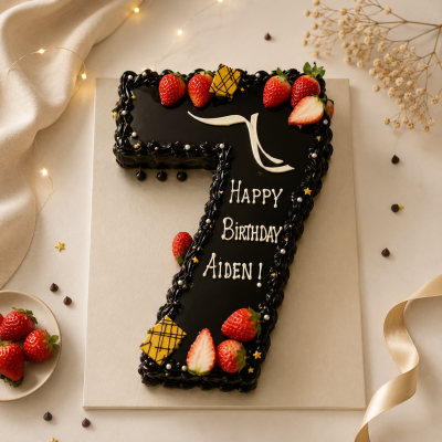 Number Seven Shape Cake
