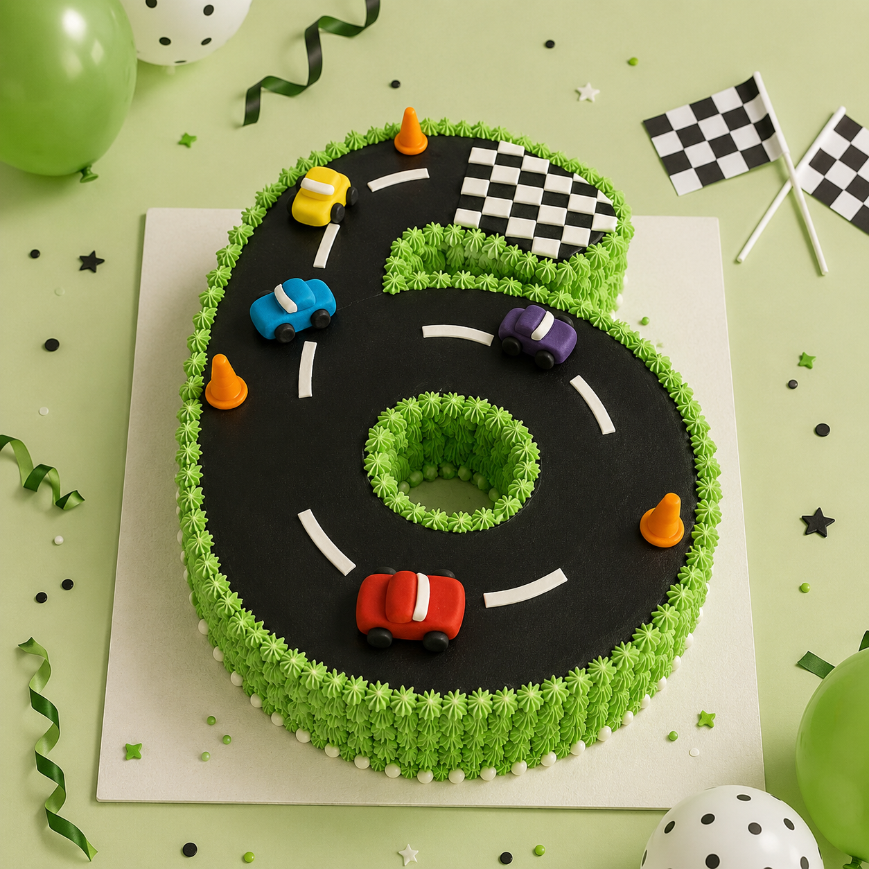 Number Six Shape Cake
