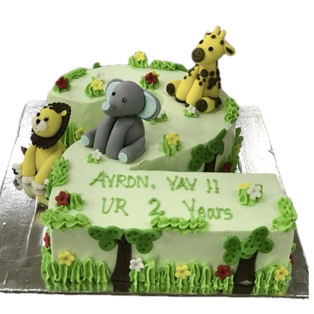 Number Two Shape Cake