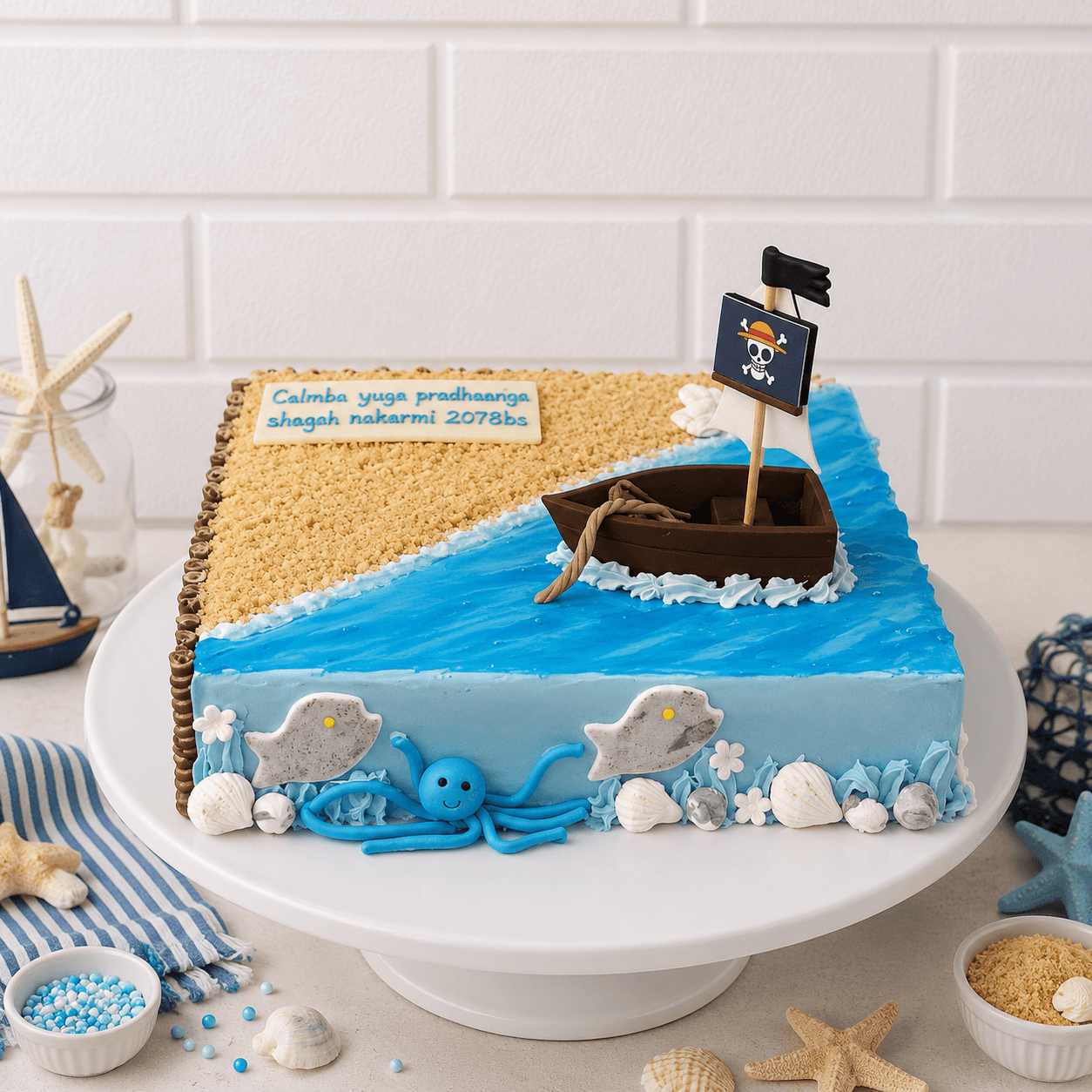 One Piece Flag Themed Cake