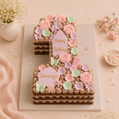 One shaped number cake