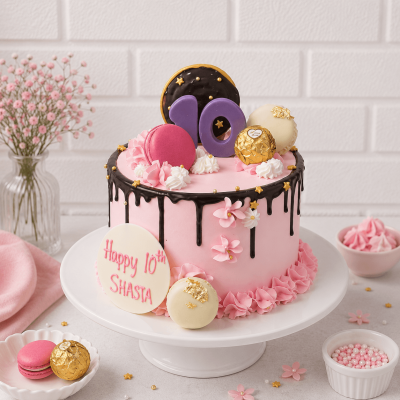 Pastel Pink Chocolate Drip Cake