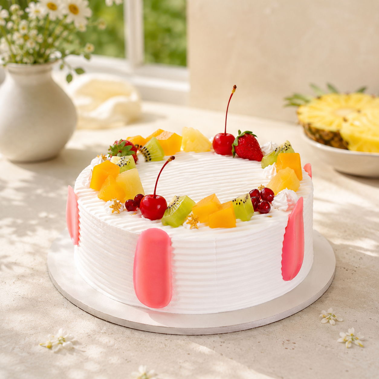 Pineapple Cake with Fruits