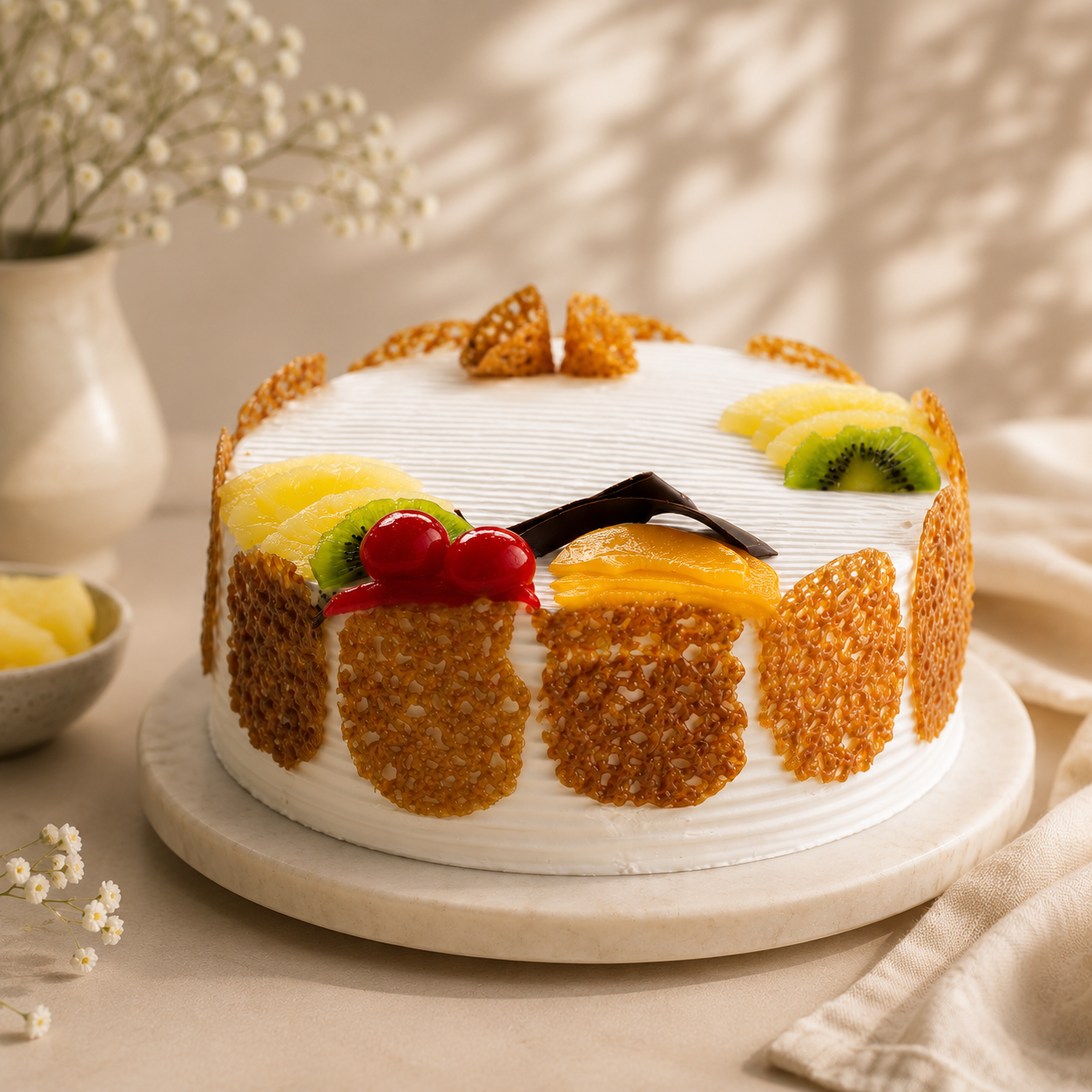 Pineapple Cake for a Birthday Celebration
