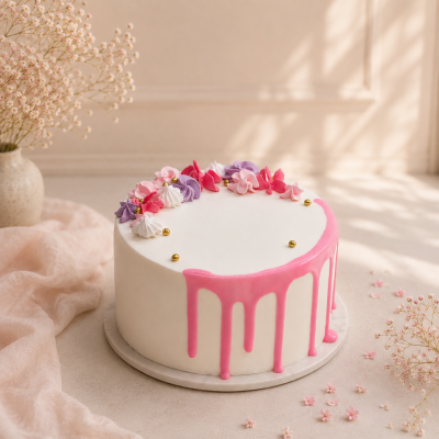 Pink Drip Mini Cake