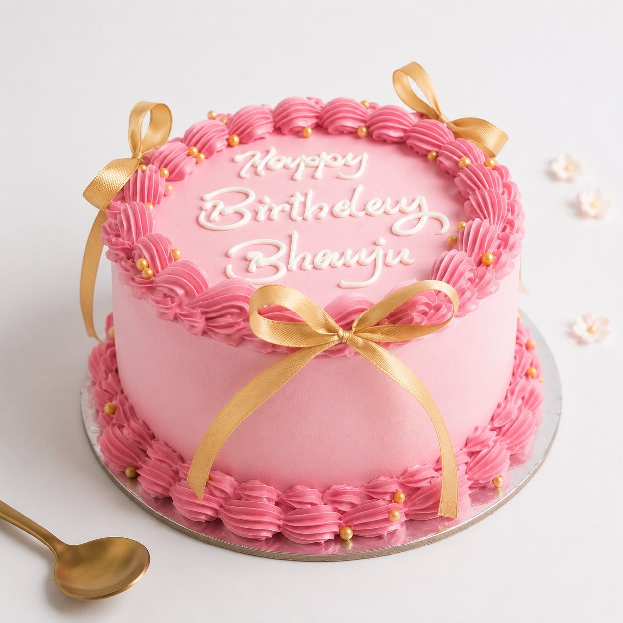 Pink vintage piping birthday cake