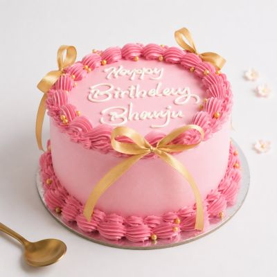 Pink vintage piping birthday cake
