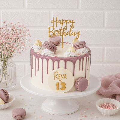 Purple Drip Macaroon Cake