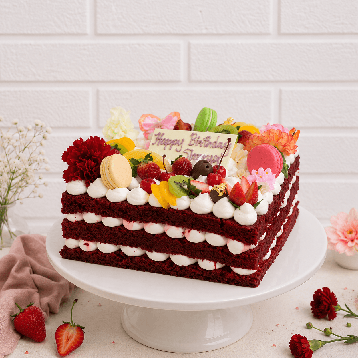 Red Velvet Customized Cake