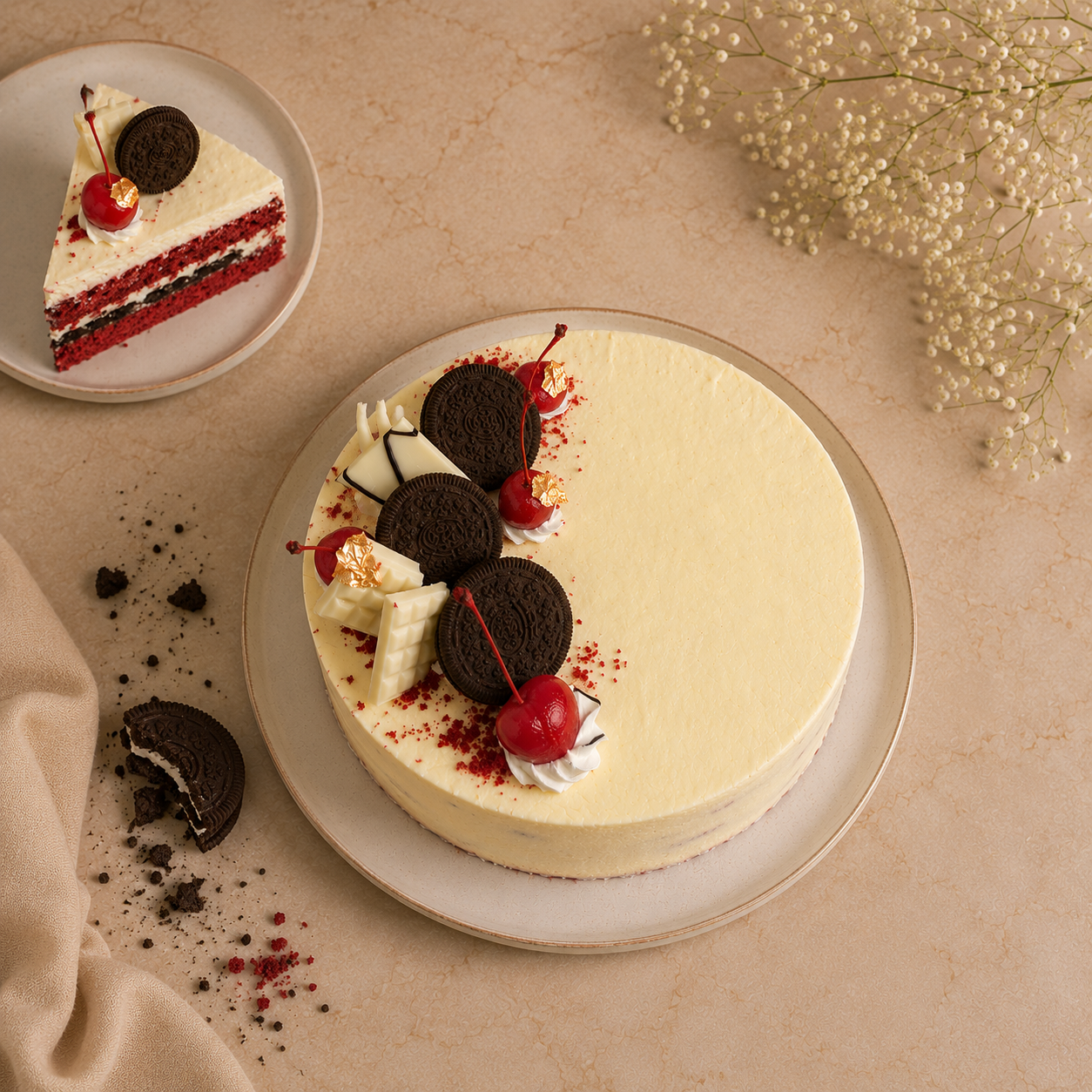 Red Velvet Oreo Cheesecake
