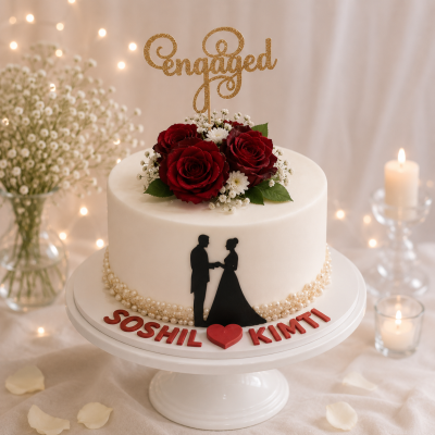 Rose Engagement Cake