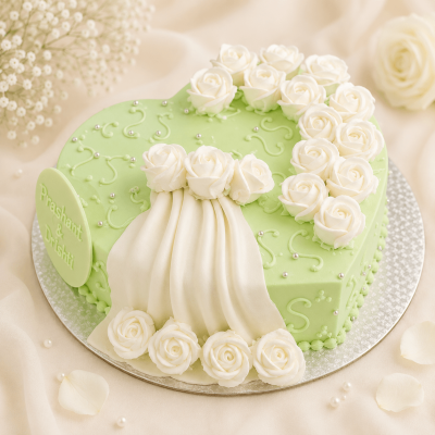 Simple Draped Engagement Cake