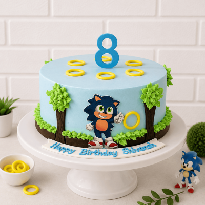Sonic The Hedgehog Themed Cake