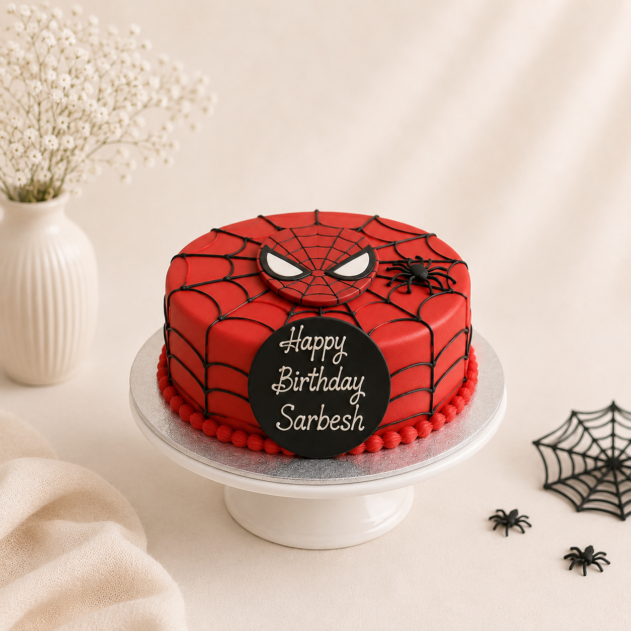 Spiderman Mask Print Cake