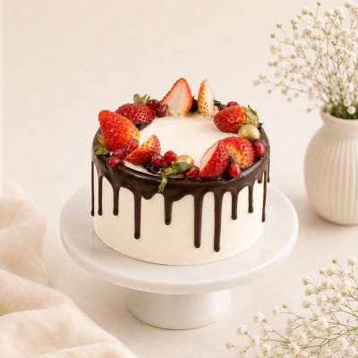Strawberries After Dark – Chocolate Drip Strawberry Cake