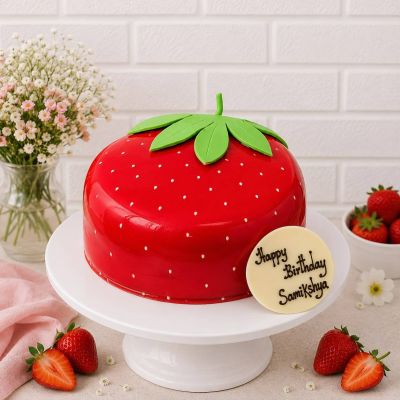 Strawberry Shaped Cake