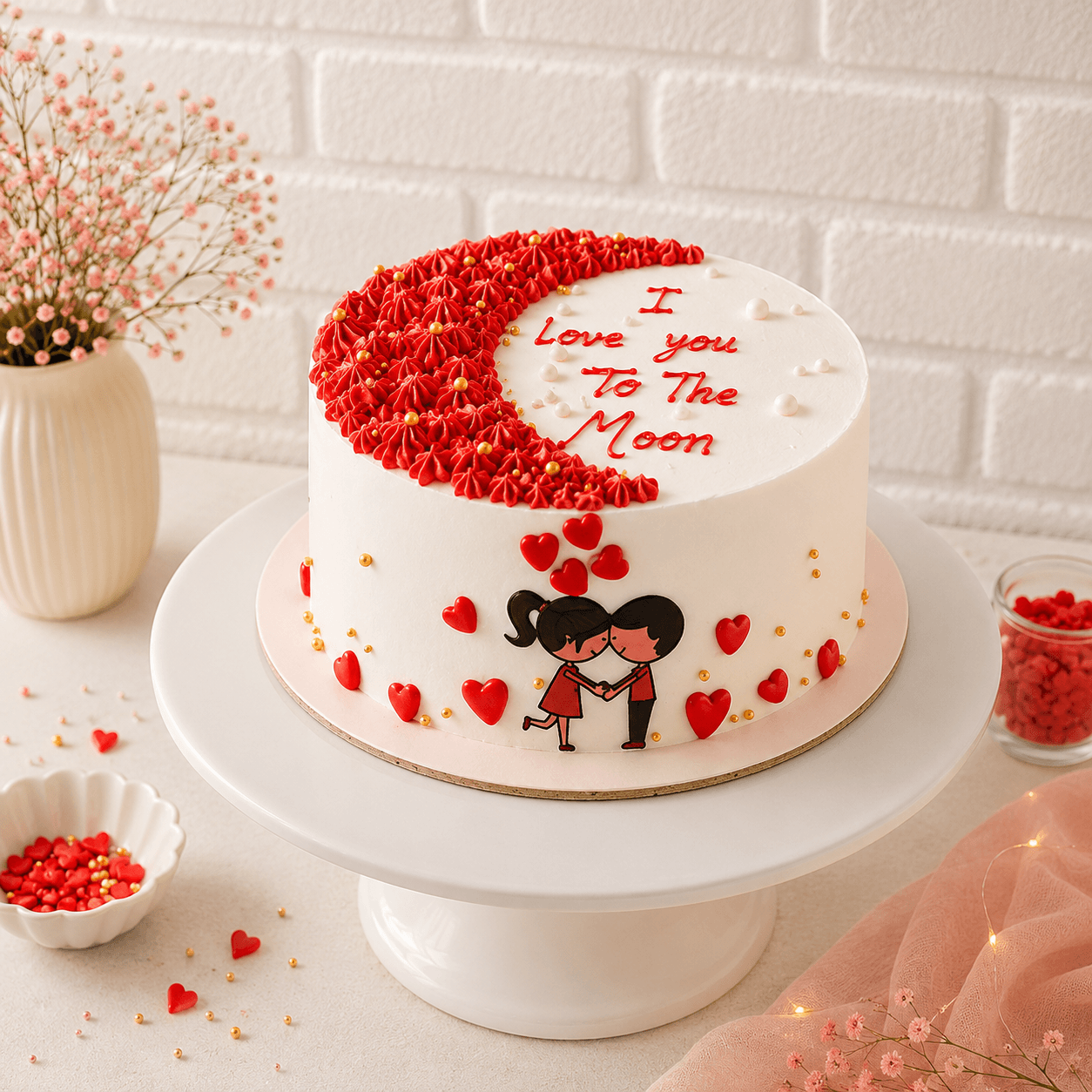 Sweetheart Crescent Cake