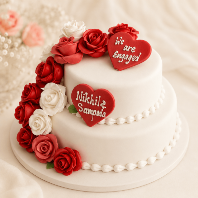 Wedding Cake With Fondant Roses