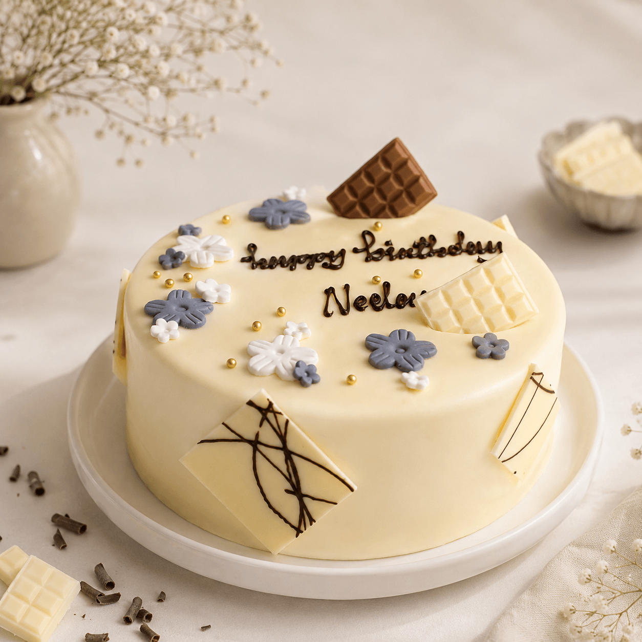 White Chocolate with Blueberry/ strawberry Cake